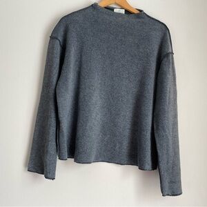 Anthropologie T.La Reverse Fleece Mock Neck Sweatshirt large